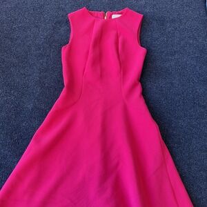 Kate Spade New York Dress Womens 0 Hot Pink Fit & Flare Sleeveless Cocktail